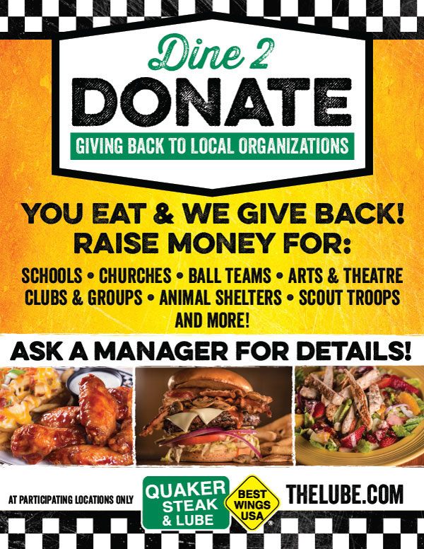 Dine to Donate At the Quaker Steak & Lube Clearwater Restaurant