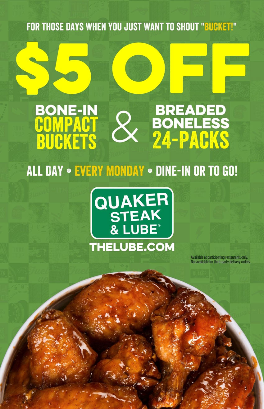Bucket Mondays At the Quaker Steak & Lube Wheeling Restaurant