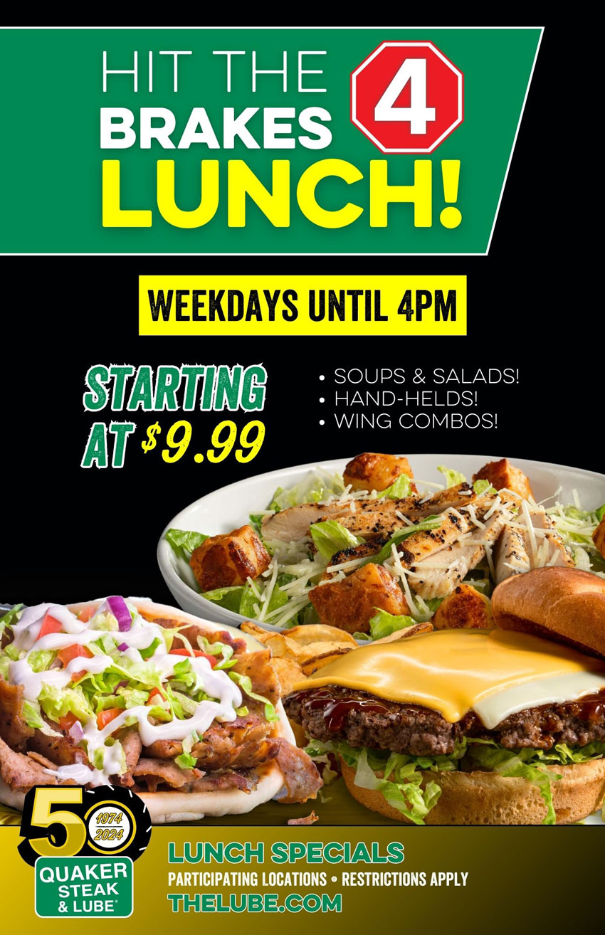 Lunch Specials At the Quaker Steak & Lube State College Restaurant
